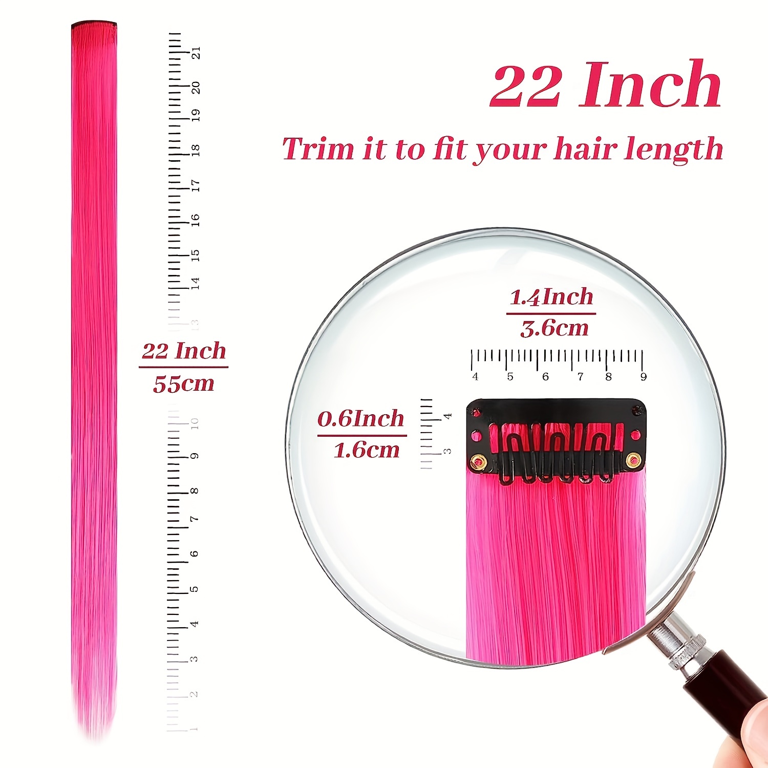12 Pcs Y2K Hair Extension Clip In Hair Extensions 55 88 Cm