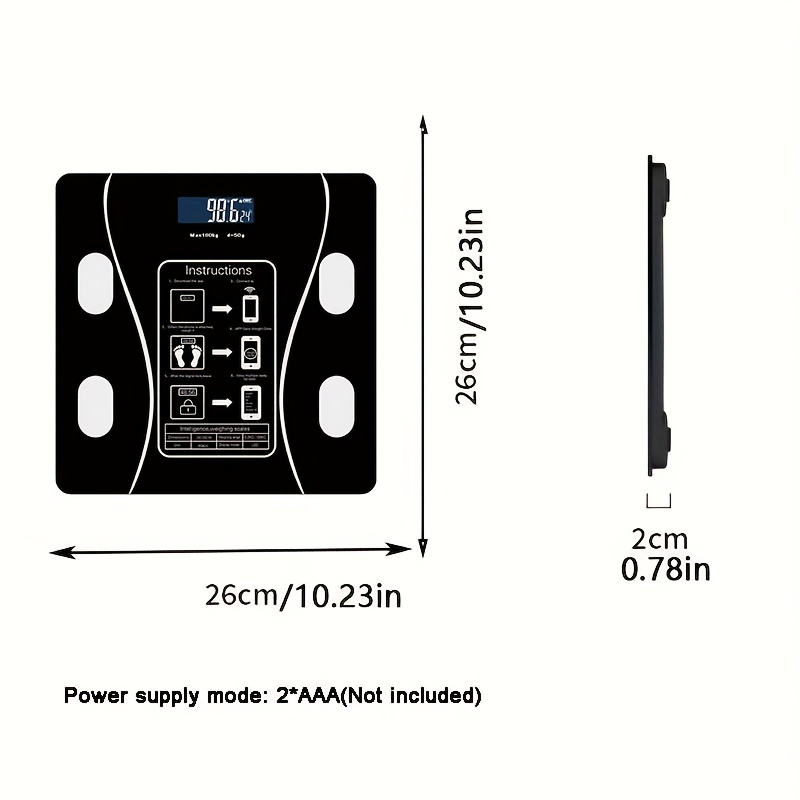 Body Fat Scale, Bt Bmi Body Scales, Smart Wireless Digital Weight Scale, Body  Composition Analyzer Weighing Scale, Bathroom Tools - Temu
