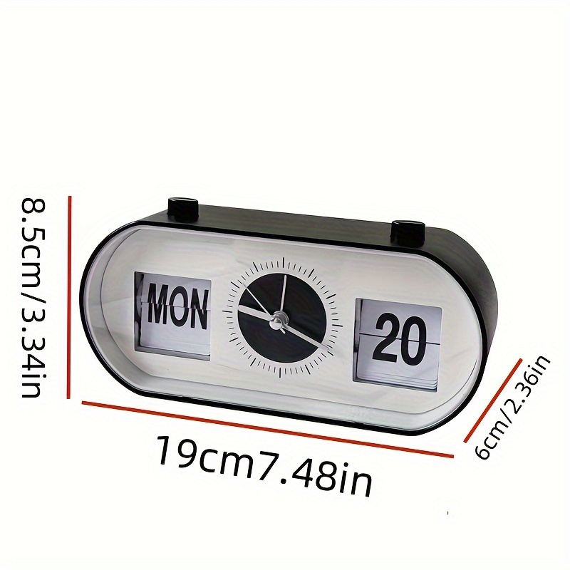 Retro Calendar Flip Clock Bedside Square Clock With 3 Press Button  Household 