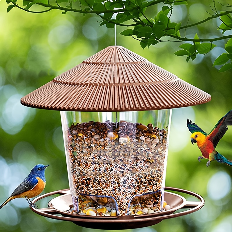 Comedero para pájaros para colgar en el exterior, semillas de aves para  exteriores, comederos para pájaros silvestres para jardín y patio,  decoración