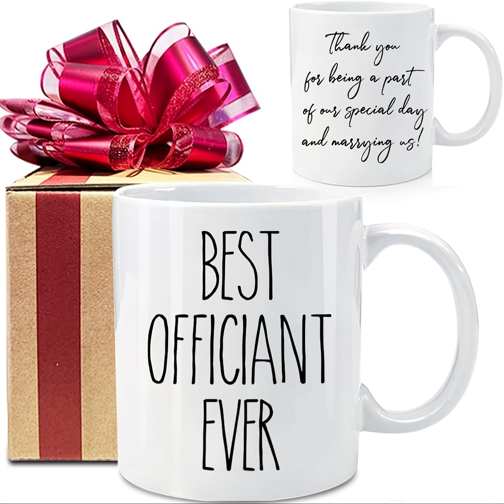 1pc, Funny Wedding Officiant Coffee Mug, Present To That Special Person Performing The Marriage Ceremony Coffee Mug For Couple, Best Officiant Ever Co