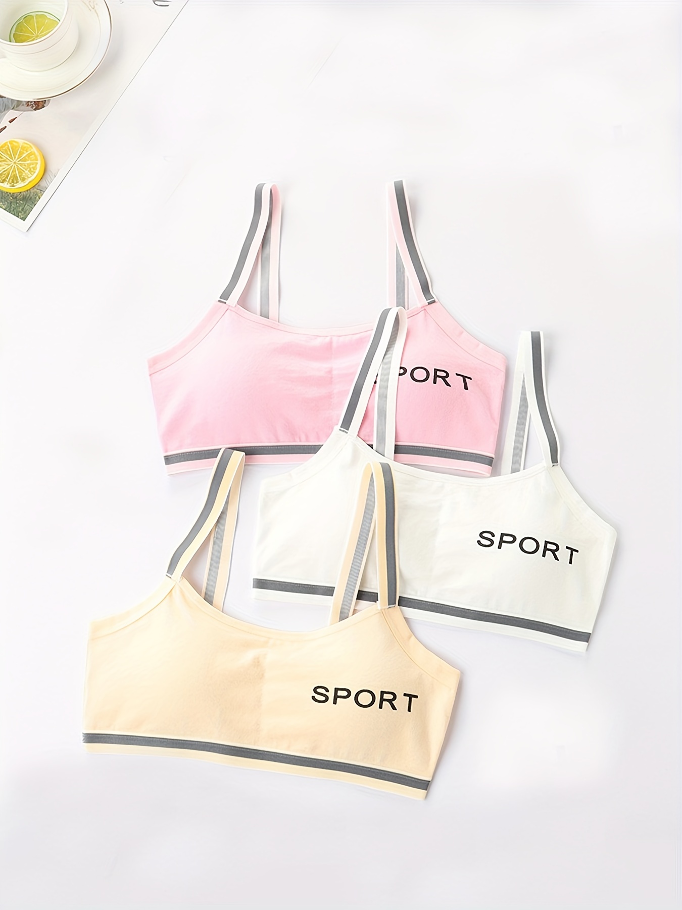 Teen Girls' Sports Bra Underwear Padding Suitable 11 15 - Temu Canada
