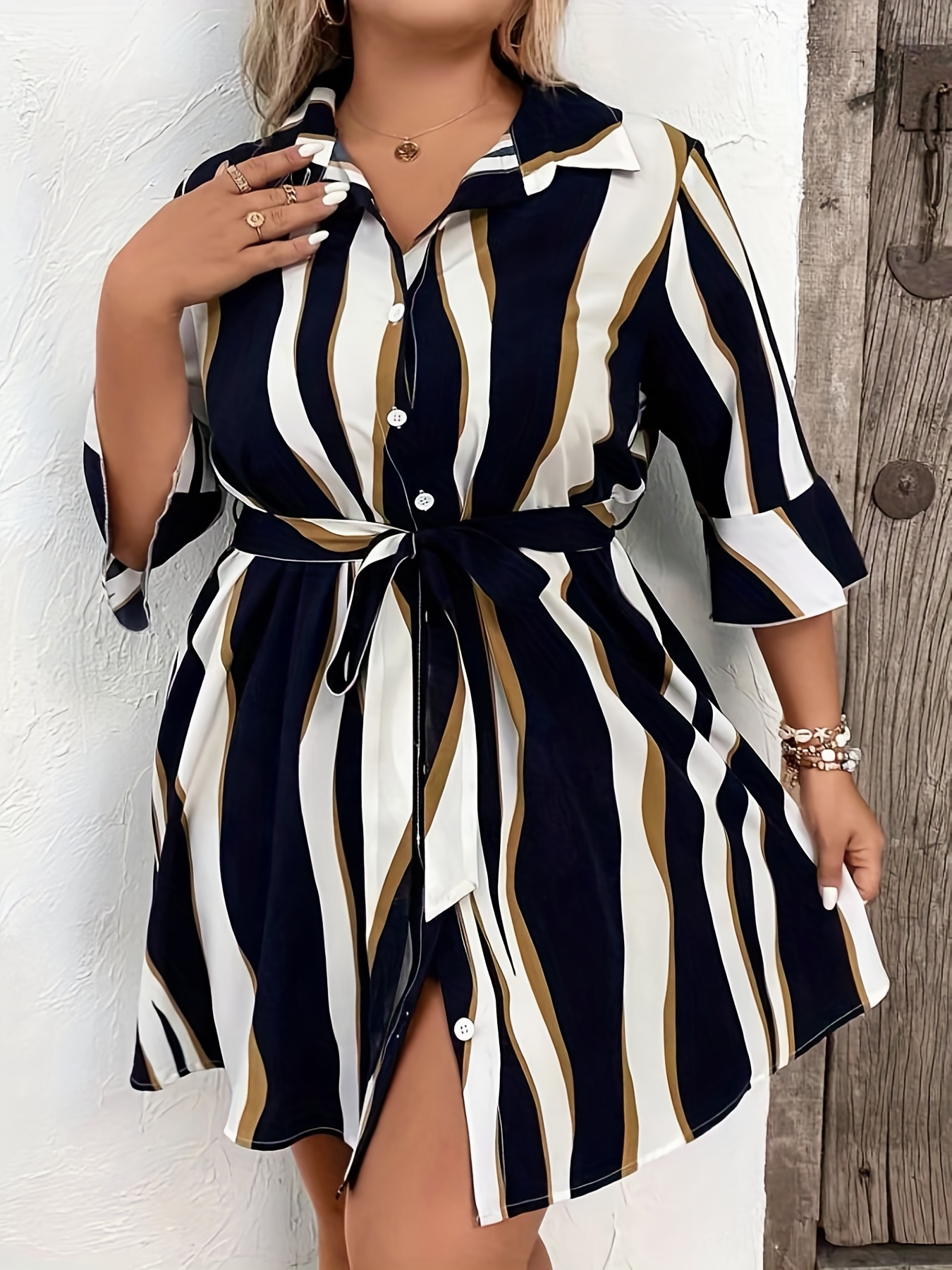 White button down hot sale shirt dress plus size