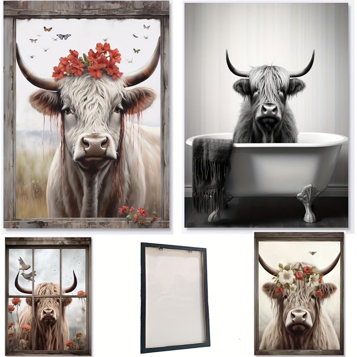Highland Cow - Modern Farmhouse Wall Art - Chervin Furniture & Design