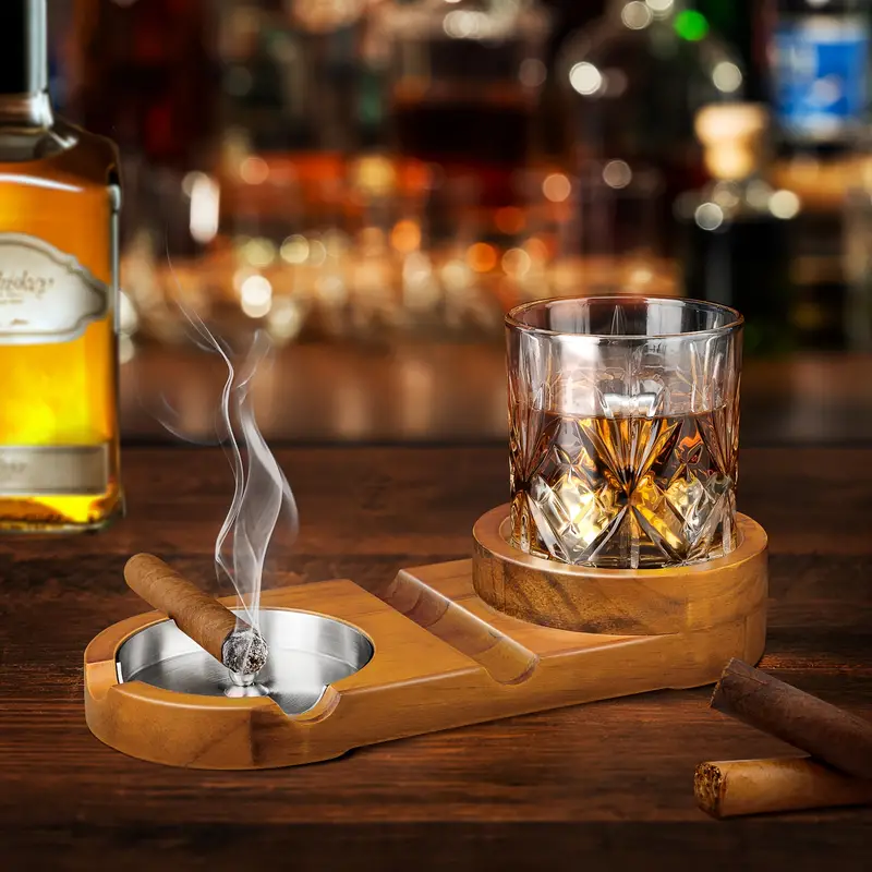1pc Aschenbecher Whiskey glas tablett Zigarrenhalter Drinnen - Temu Austria