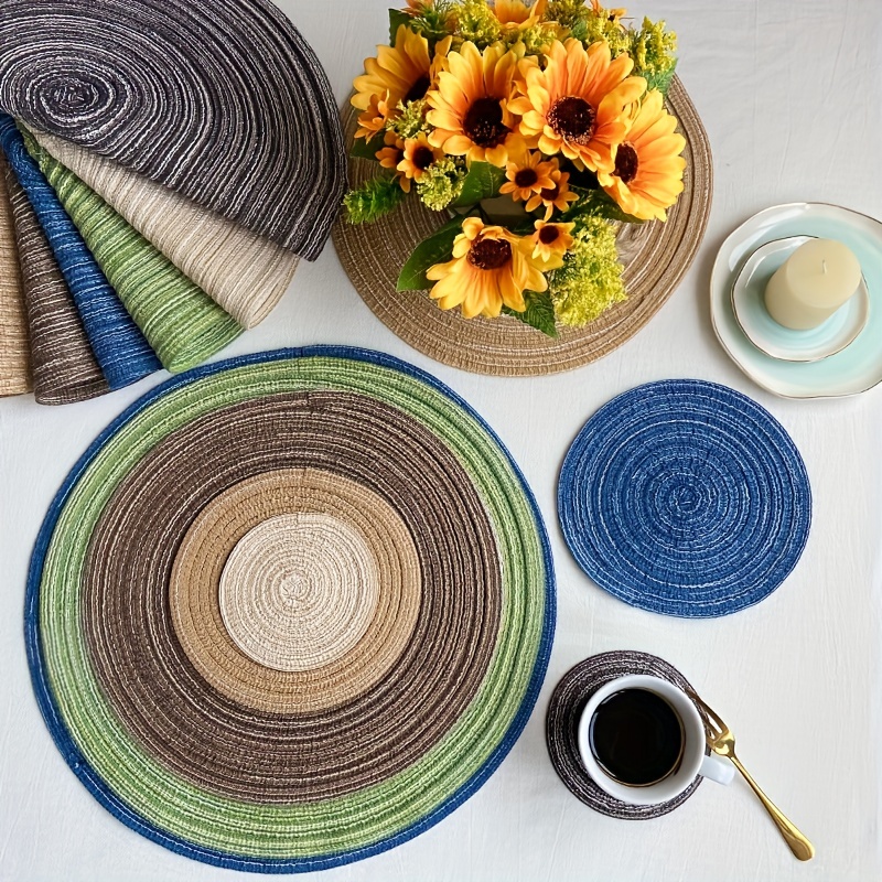 Round Placemats Heat Resistant Non Slip Kitchen Table Mat