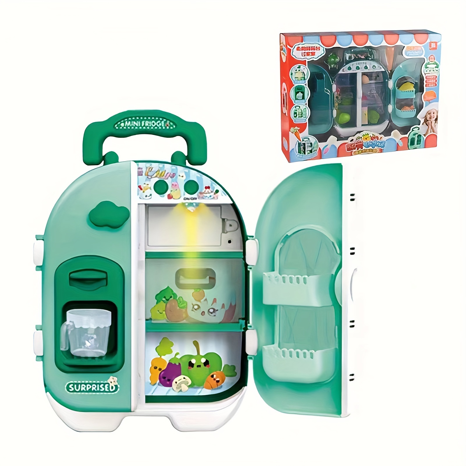 Kids Toy Fridge Refrigerator Accessories With Ice Dispenser Role