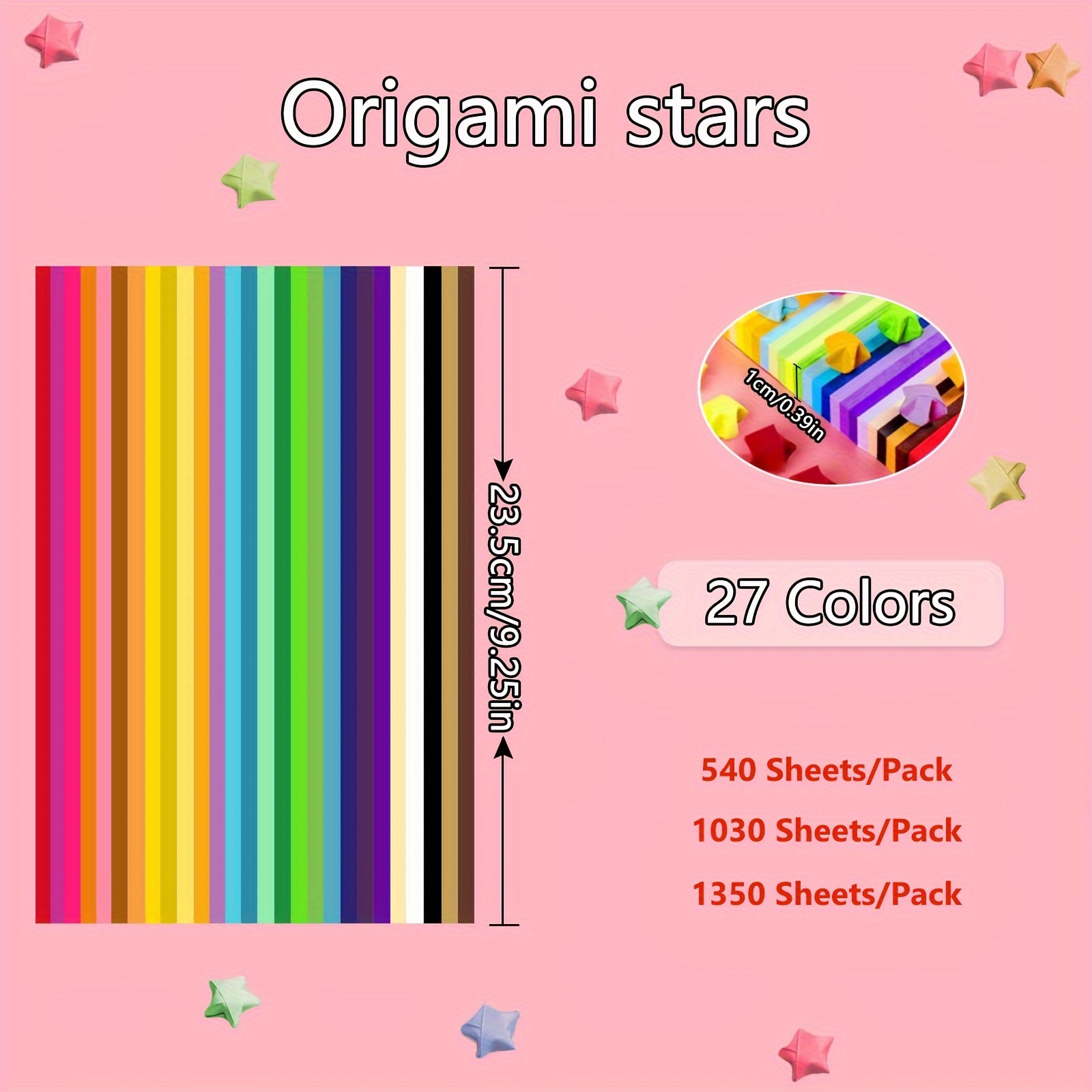 Sheets Star Origami Paper 27 Assortment Color Star - Temu