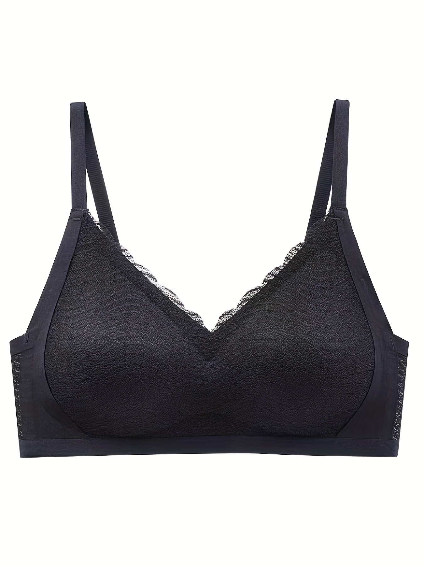 Floral Lace Wireless Bras Comfortable Breathable Push Bra - Temu Canada