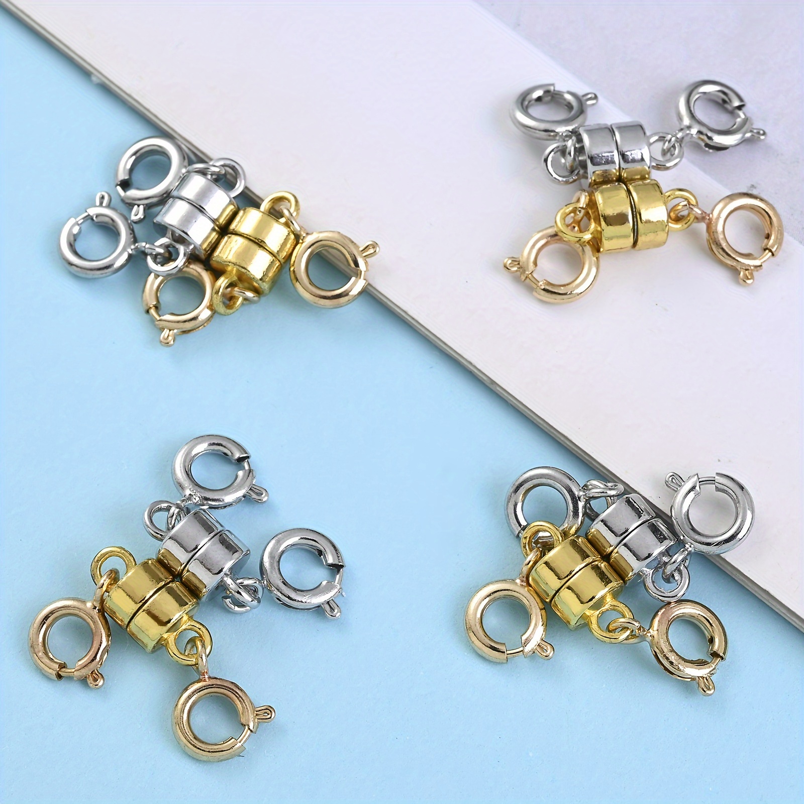 Magnetic Necklace Clasps Closures Golden Silver Plated - Temu