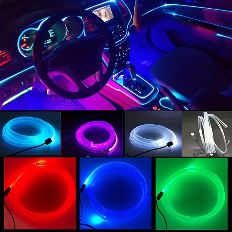 Usb Car Interior Lights 64 Colors Optical Fiber Strips - Temu