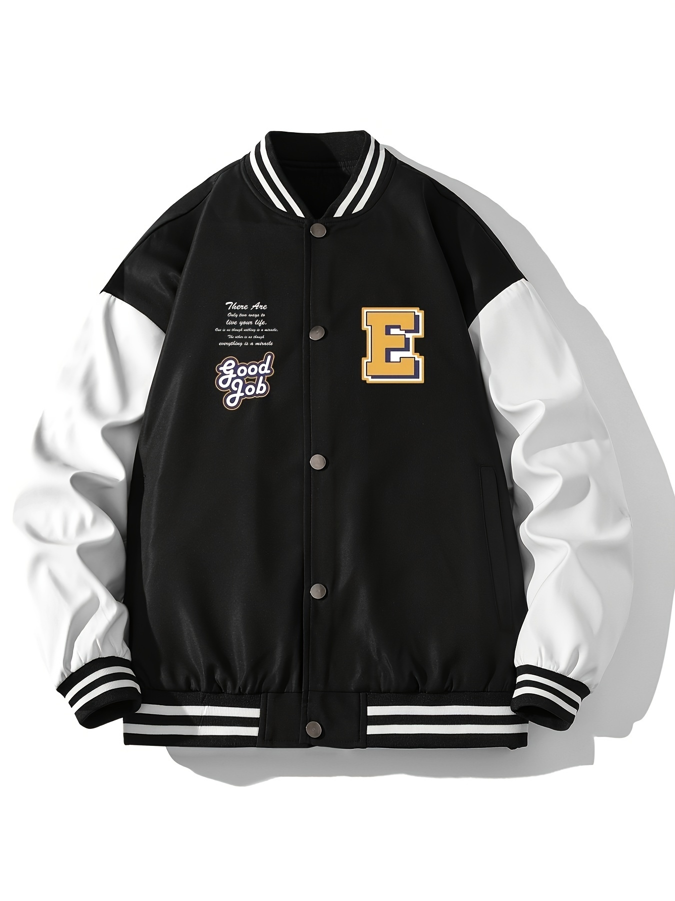 GRAPHICS LEATHER VARSITY in black