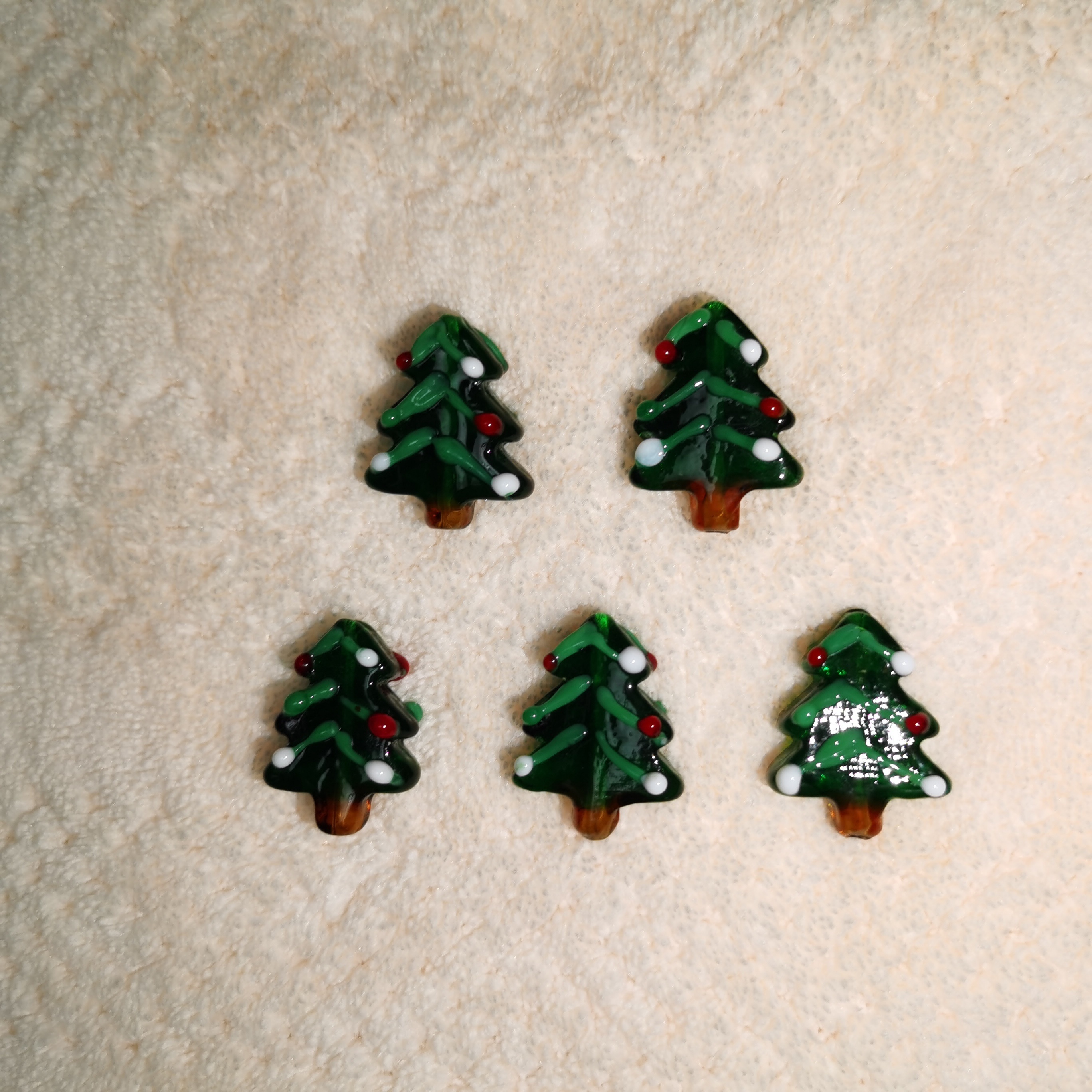 Glass Christmas Theme Tree Beads For Jewelry Making Diy - Temu