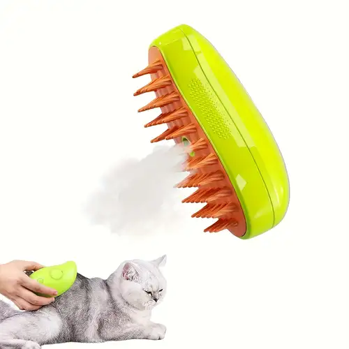 Steamy Cat Brush 3 In1 Cat Steamy Brush Self Cleaning Steam - Temu