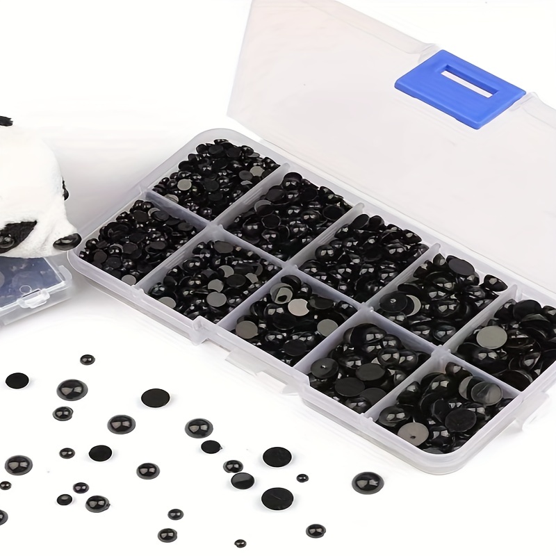 760 Pcs Black Eyes For Doll Making, Plastic Eyes And Noses, Need