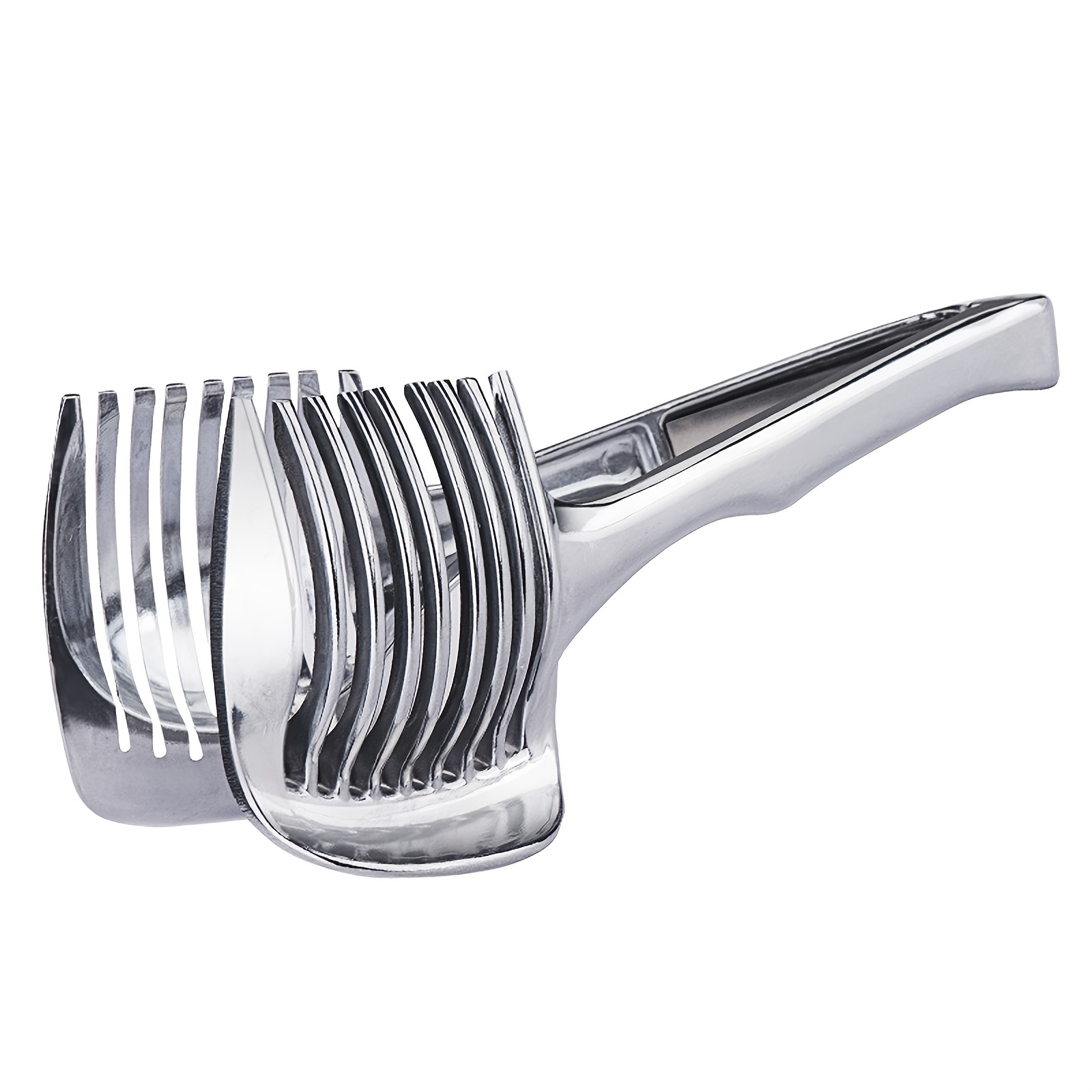 1pc Stainless Steel Potato Slicing Tool, Silver Tomato Slicer With