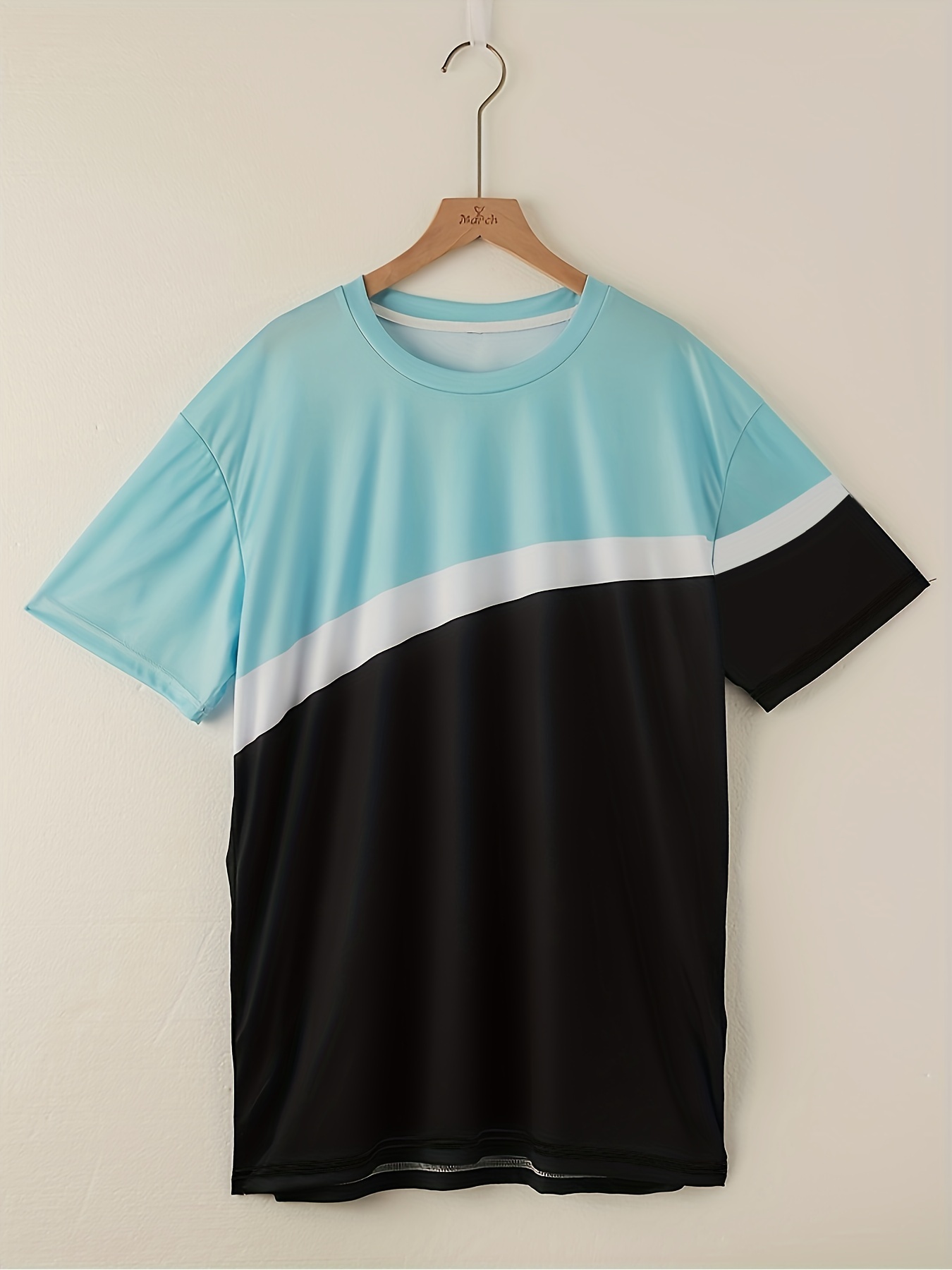 Men Clothes Sporty T-shirt Suits Color Block Graphic 2023 Summer