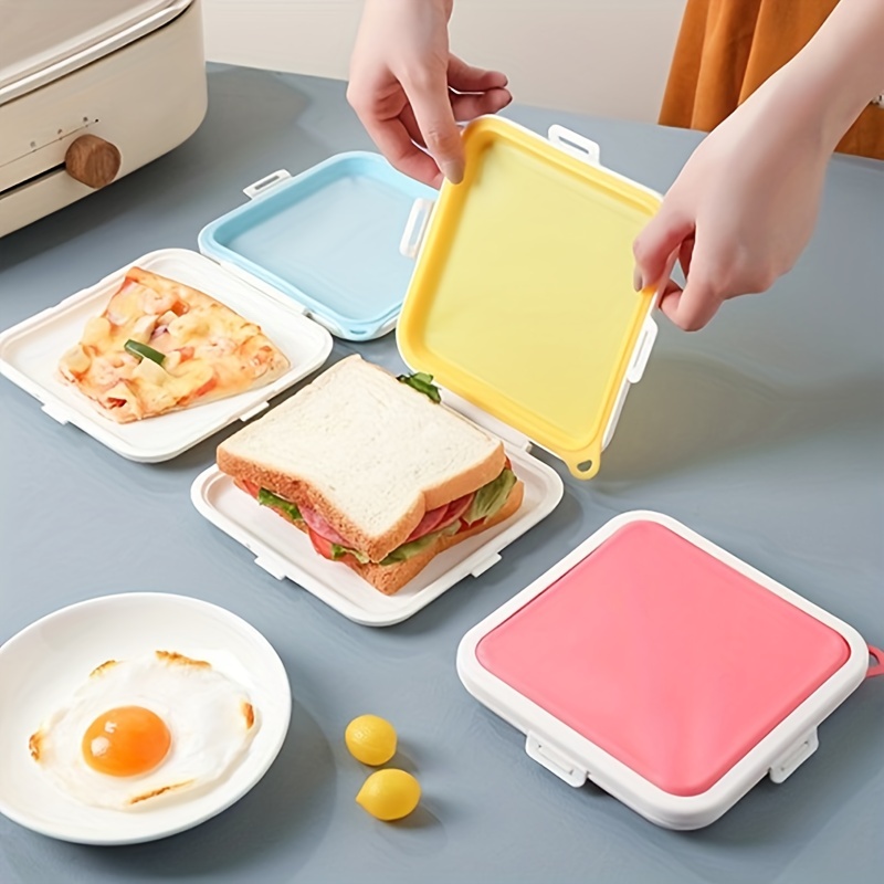 1pc Sandwich Bread Fresh Lunch Box Silicone Portable Takeaway Lunch Box Can  Be Heated And Sealed Suitable For Men Women Students School Office Use  Microwaveable Dishwasher Safe Kitchen Accessories