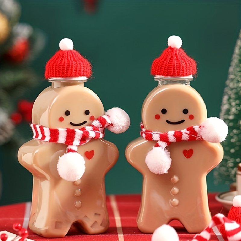 10Pcs Gingerbread Man Shapes Bottles 500ml Drink Bottle Wide Application  Water