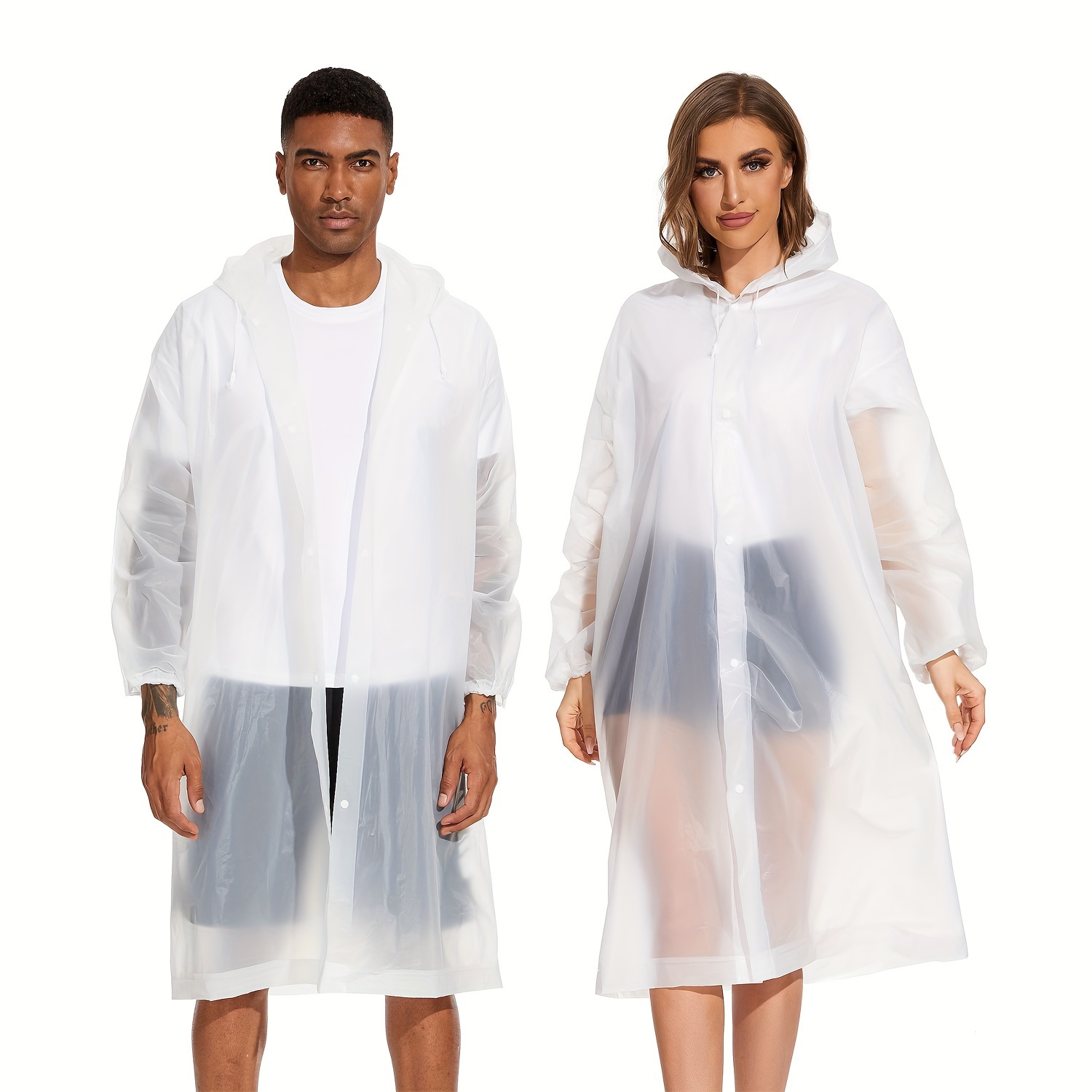 Chubasquero Transparente Para Hombre Y Mujer, Abrigo De Lluvia Eva