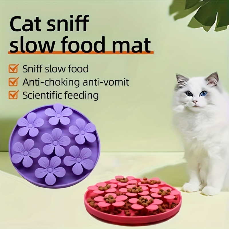 Sunflower Shaped Silicone Cat Slow Feeder Mat Cat Lick Pad - Temu