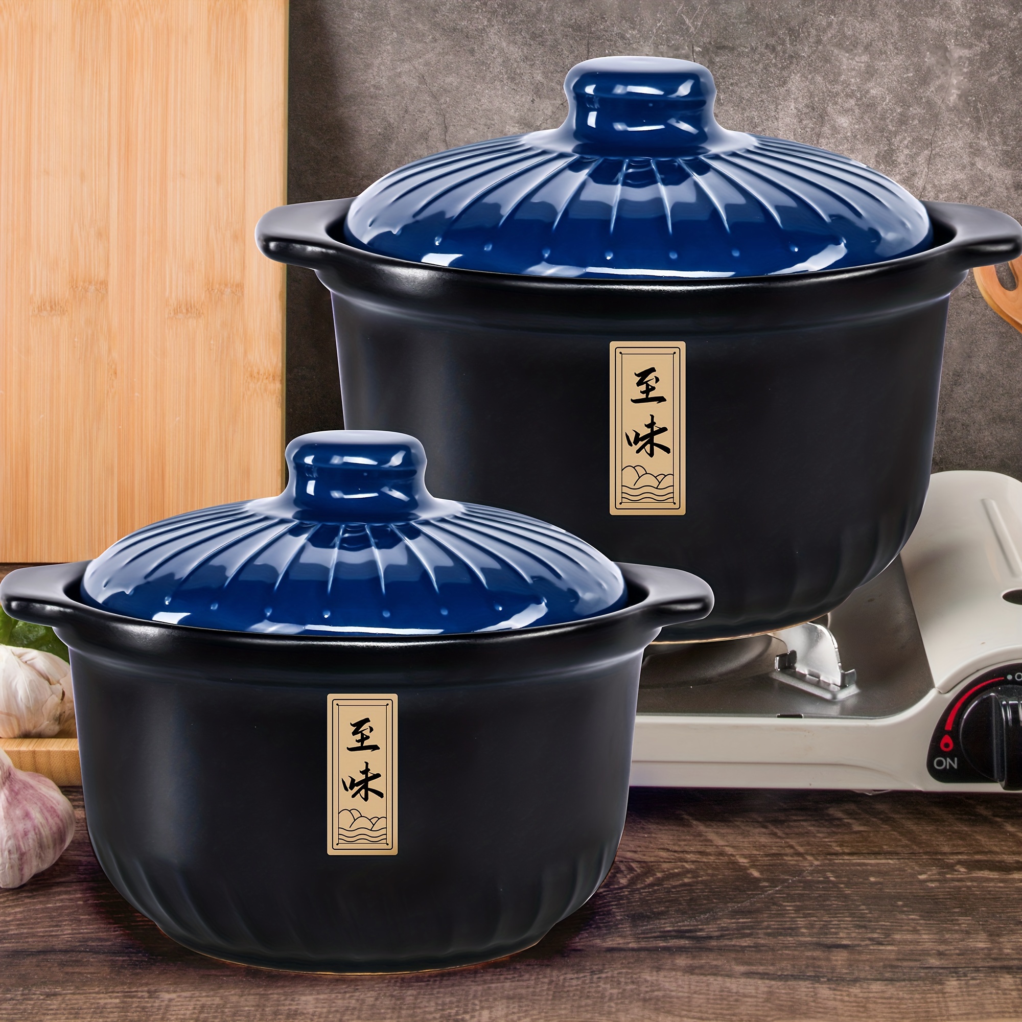 5L Casserole Stew Pot Soup Pots Thick Bottom Ceramic Cookware