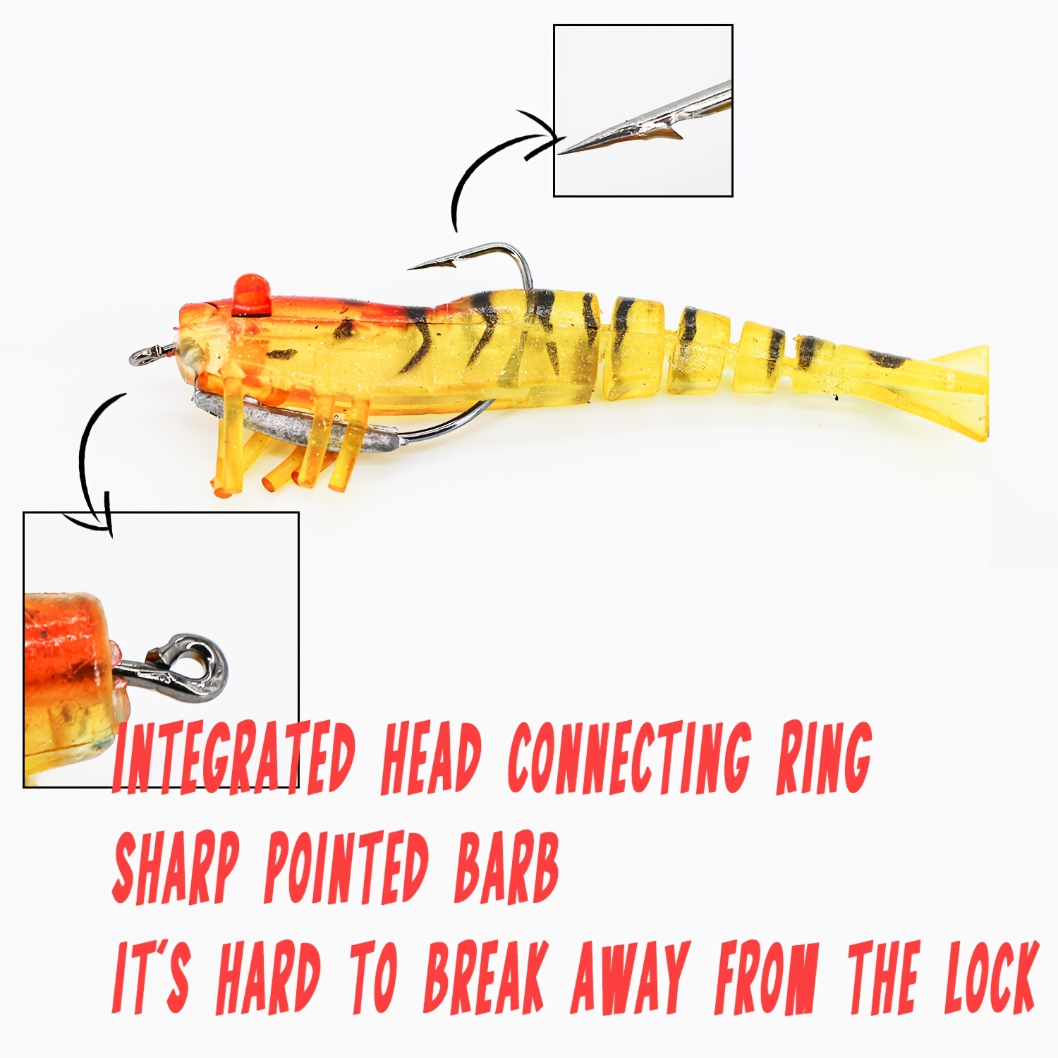 3-Piece Artificial Bionic Shrimp Prawn Fishing Lure With Hook Set 6cm price  in Saudi Arabia, Noon Saudi Arabia