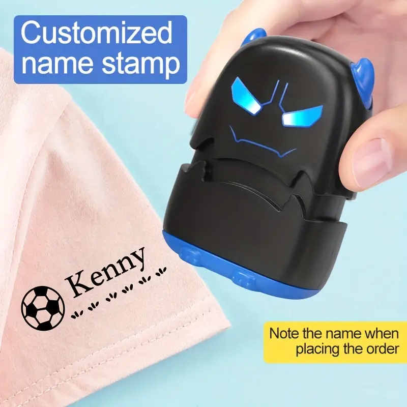 Black Little Monster Custom Name Seals Stamp For Children's - Temu