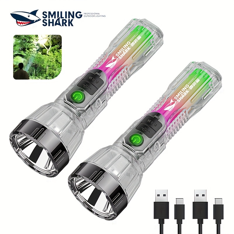 Smiling Shark 4-Core LED Flashlight-high Bright Torch-USB