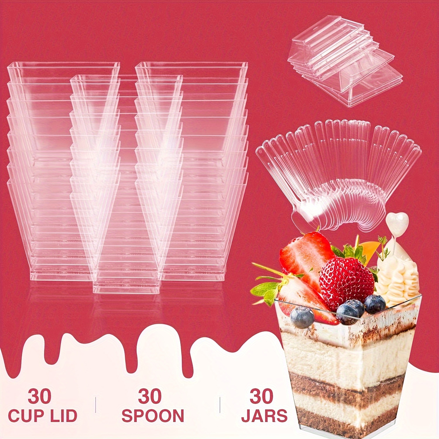 50/150pcs 150ml Vasos Postre Plástico Tapas Parfait / Vasos - Temu