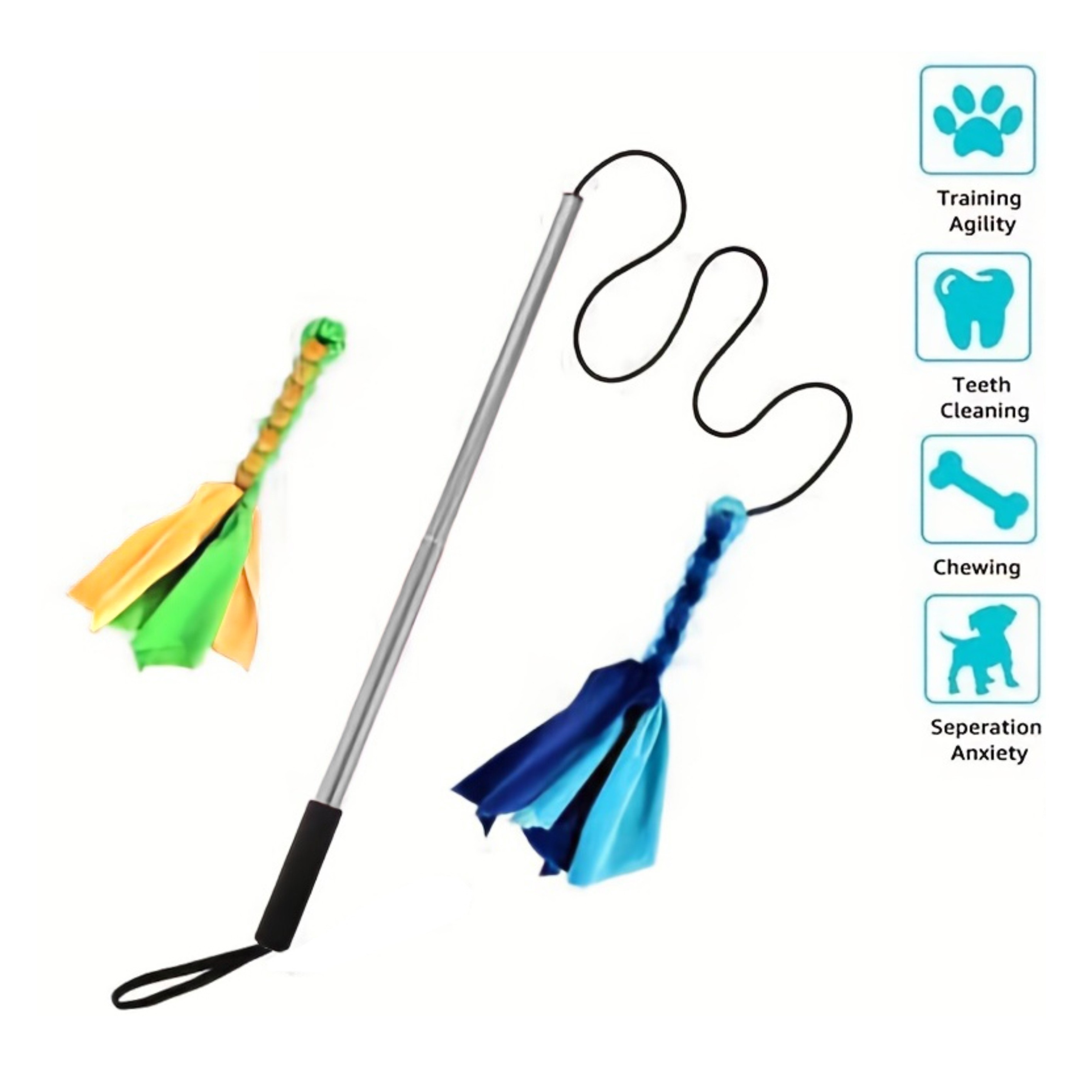 SYOOY Flirt Pole for Dogs Interactive Dog Toys for Chase and Tug of War Dog  Rope Toy Dog Teaser Wand with Lure Chewing Toy for Small Medium Large Dogs