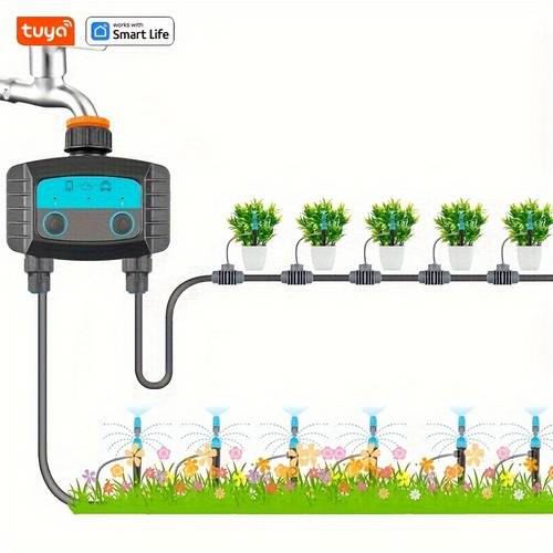 1pc smart sprinkler timer irrigation wireless smart lawn irrigation remote controller water timer garden irrigation automatic plants water system with adjustable control switch watering sprinkler nozzle flower watering device