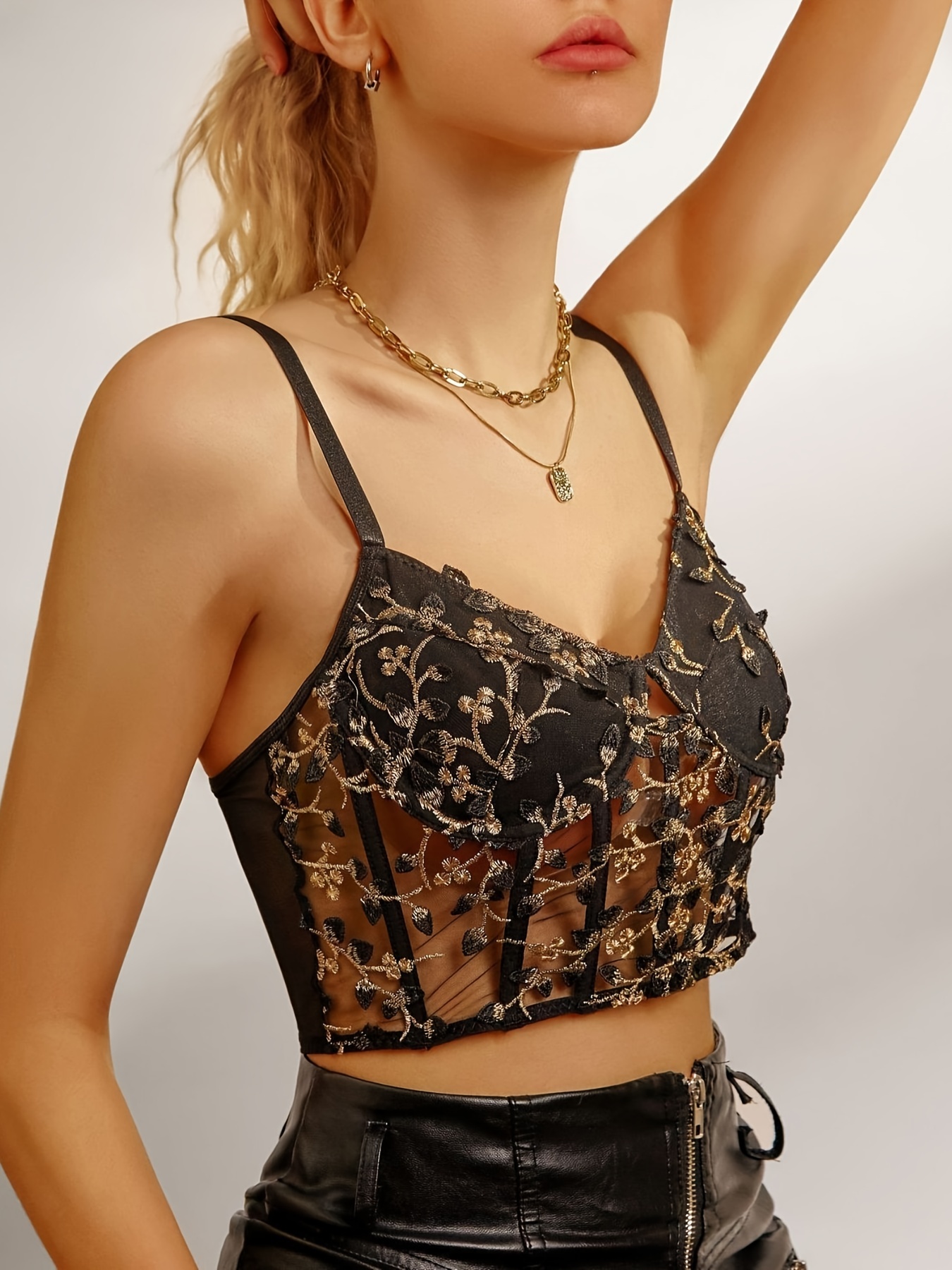 Floral Print Cami Corset Bustier Front Buckle Tummy Control - Temu Canada