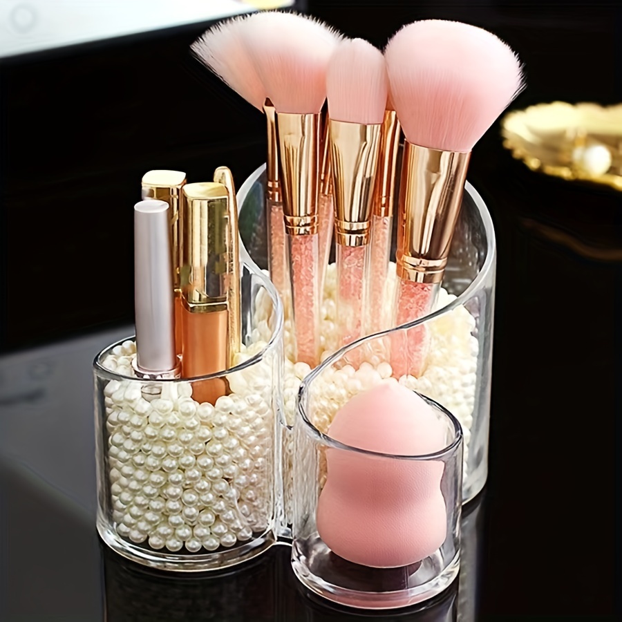 Clear Acrylic Makeup Organizer for Desk Storage
