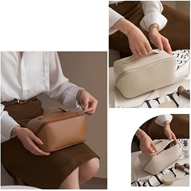 Portable Zipper Cosmetic Bag Versatile Toiletry Wash Bag Makeup Handbag