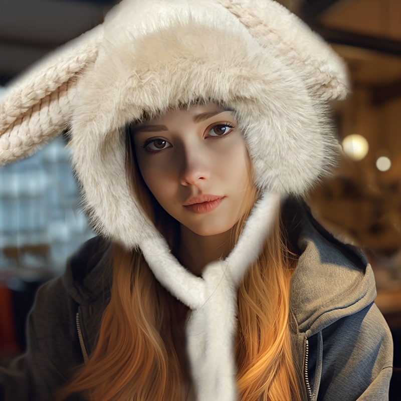 Womens Trapper Hat Faux Fur Winter Hats Russian Hat With Buckle Trooper  Warm Bomber Hat Ski Cycling Ear Flap Fluffy Hat - Sports & Outdoors - Temu