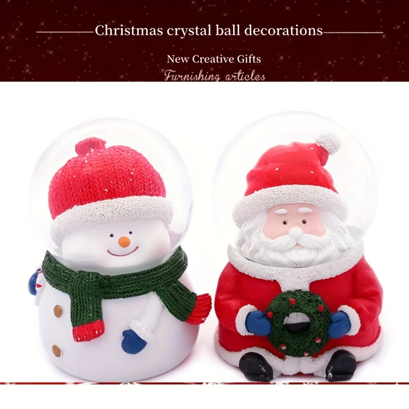 Christmas Crystal Ball Glowing Snow Resin - Temu Canada