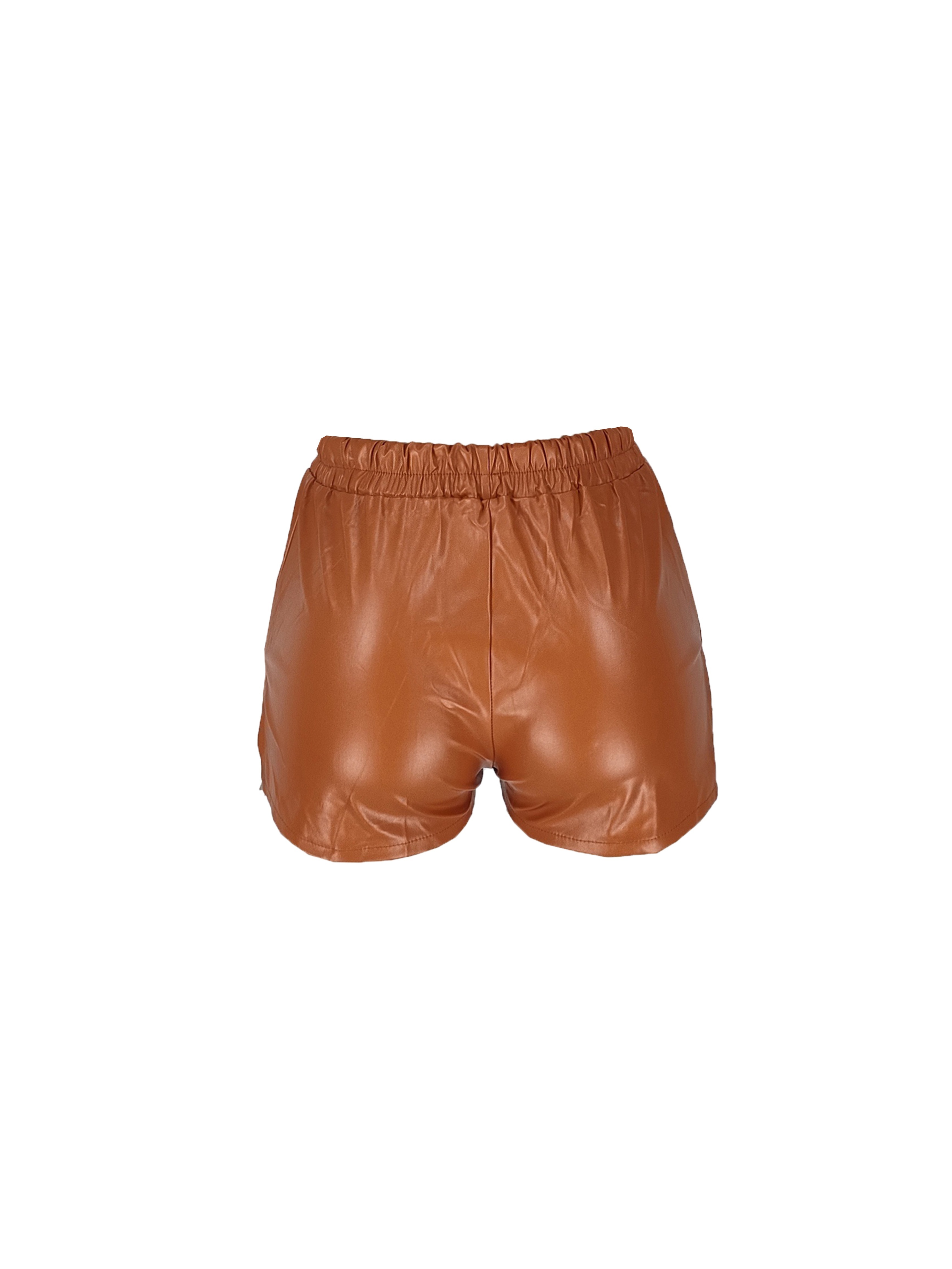 Caramelo Faux Leather Shorts | High Waist