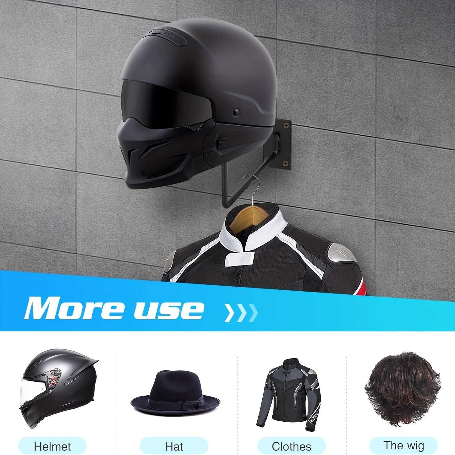 Support casque de moto mural, Porte casque de vélo ou moto