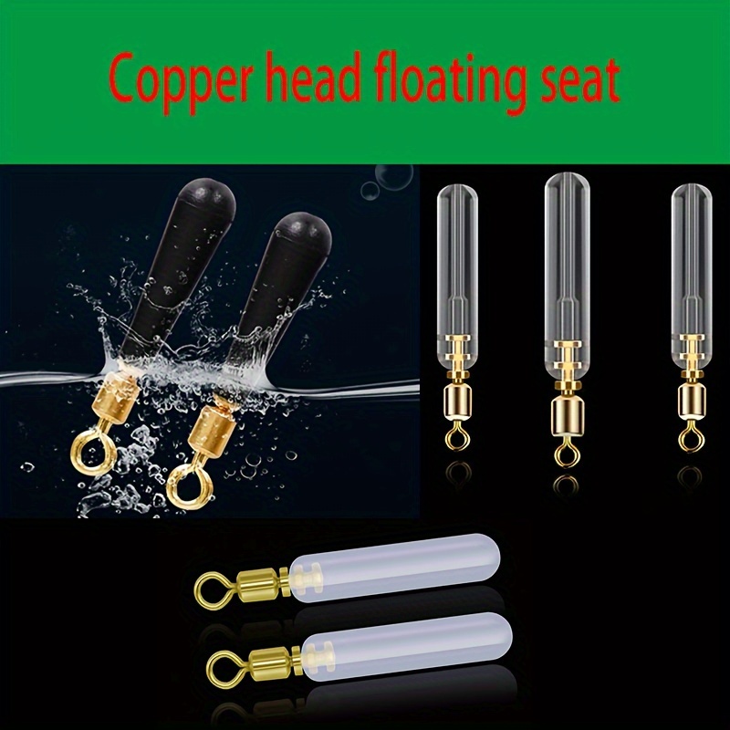 30pcs Copper Rotating Float Seat, 8-shaped Inserting Float Seat, Silicone  Fishing Tackle For Freshwater And Saltwater