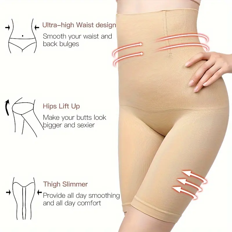 Shapewear Ribbed Skinny Triangle High Waist Stomach for Women Tummy Control  Butt Sculpting Body Shaper Breathable Beige at  Women's Clothing store