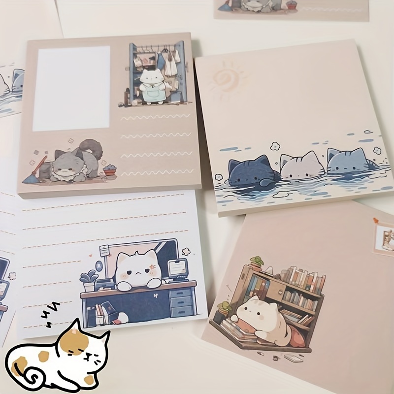 Kit de diario A6 para manualidades, cuaderno Kawaii, papelería, escuela,  accesorios de oficina con cinta, postales, pegatinas, tarjetas