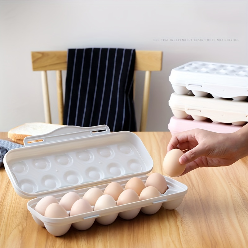 1 Pezzo Contenitore Di Stoccaggio Uova Da Cucina Con 15 Scomparti Per  Frigorifero Con Design Portatile E Anti-collisione, Vassoio Di Plastica Per  Uova