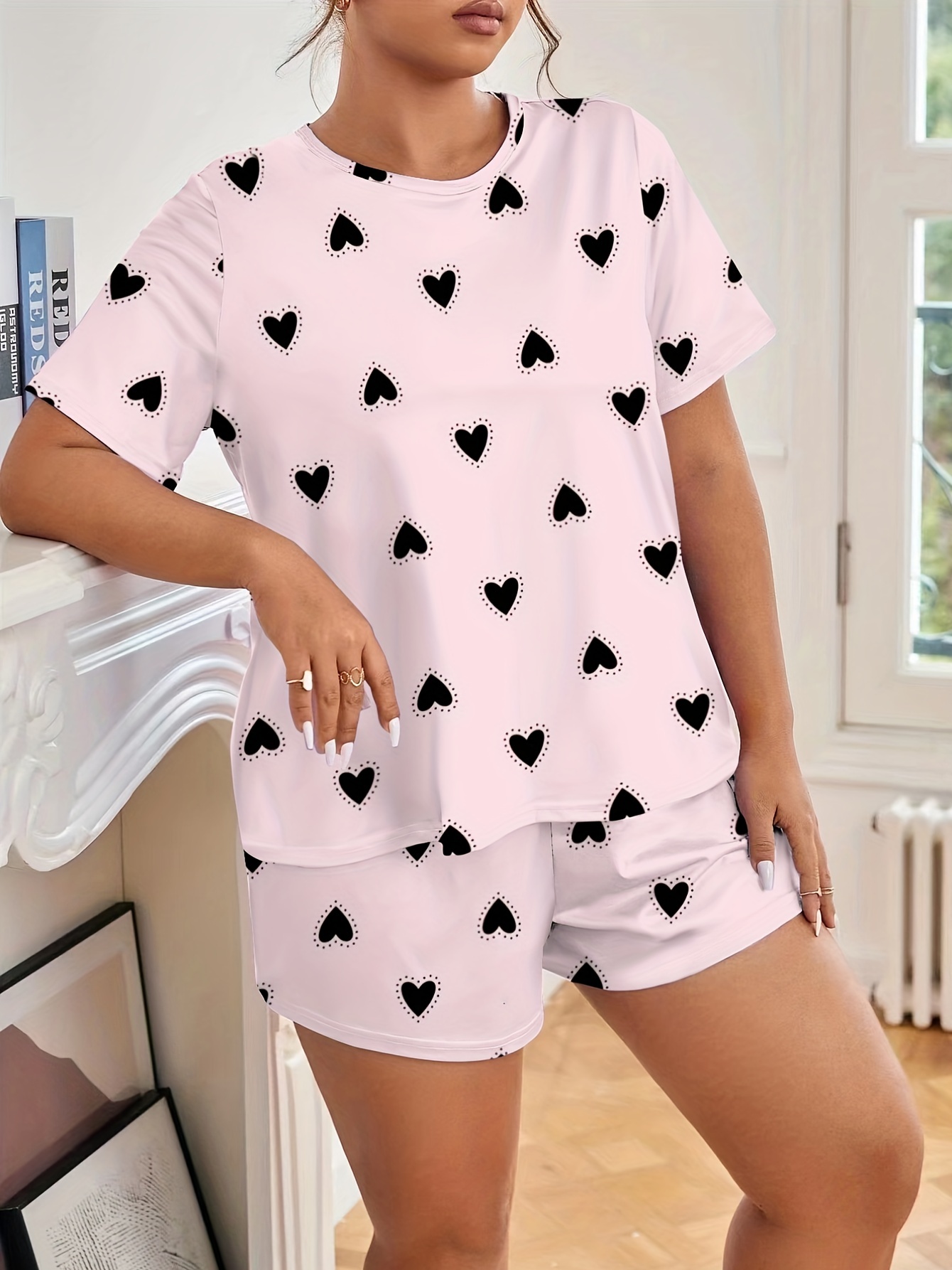 Plus Size Sexy Pajamas Set Women's Plus Solid Ribbed Cami - Temu Canada