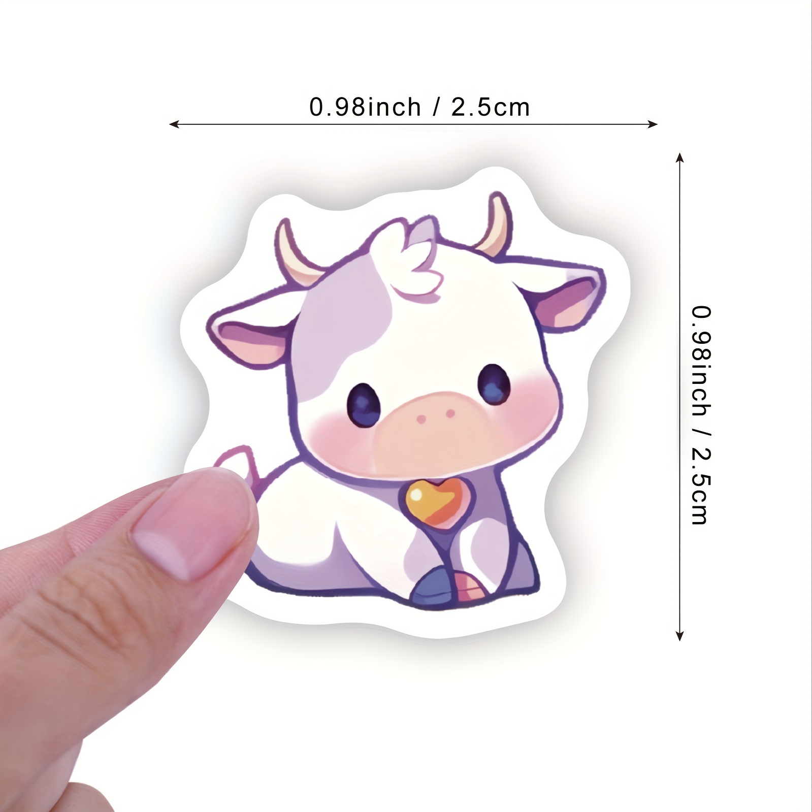 Cute Cow Cattle Stickers Roll Water Bottles Dairy Laptop Temu