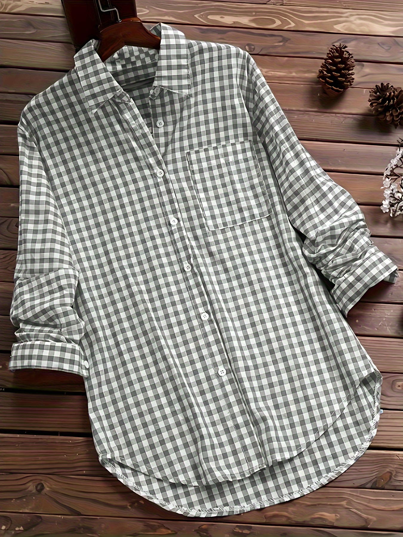 women checkered shirt