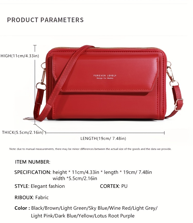 Roulens Small Crossbody Bag for Women,Cell Phone Purse Women's Shoulder Handbags Wallet Purse with Credit Card Slots