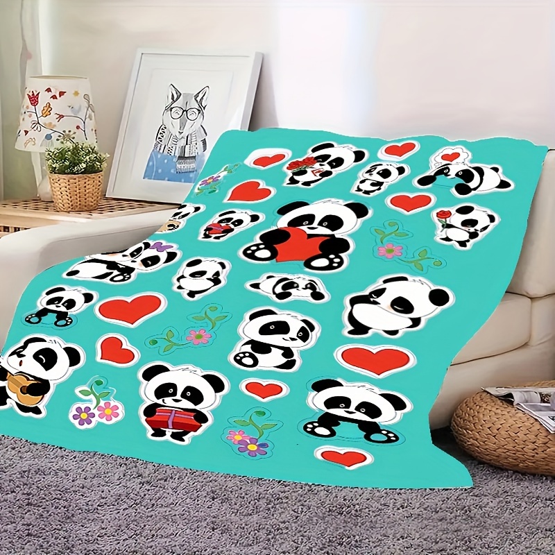 1 Coperta Di Flanella Con Simpatico Panda, Coperta Morbida Per Divano,  Divano, Letto Da Ufficio, Campeggio, Viaggio - Temu Italy