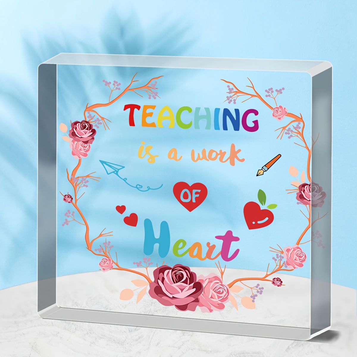 Wholesale CREATCABIN Acrylic Inspirational Quotes Gifts Teaching Is A Work  of Heart Office Desk Decor Square Paperweight Thank You Gifts for Teachers  Women Men Friends Birthday Thanksgiving Christmas 4 x 4 Inch 