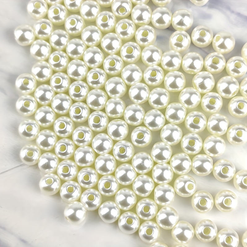 2000pcs Gorgeous White & Beige Imitation Pearl Beads - 6/8/10/12mm -  Elegant Perfect For DIY Bracelet Necklace Hairpin Handicrafts Small  Business Jewe